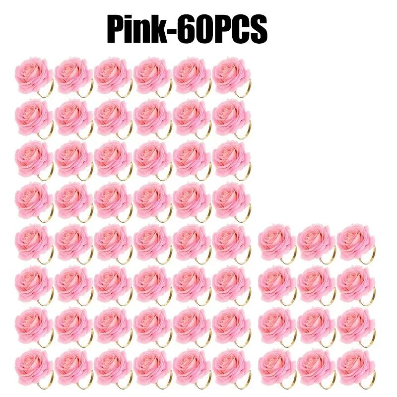 96PCS Rose Napkin Clasp, Pink Rose Red Rose Napkin Ring, Wedding, Valentine's Day Banquet, Party Christmas Birthday Decoration