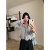Fashion fungus lace slim knit sweater, autumn 2025 new waist V-neck women's sweater 11950