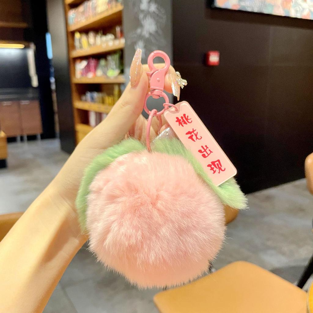 Real Rex Rabbit Hair Good Persimmon Happens Small Persimmon Pendant Everything Ruyi Persimmon Ruyi Plush Bag Pendant Keychain