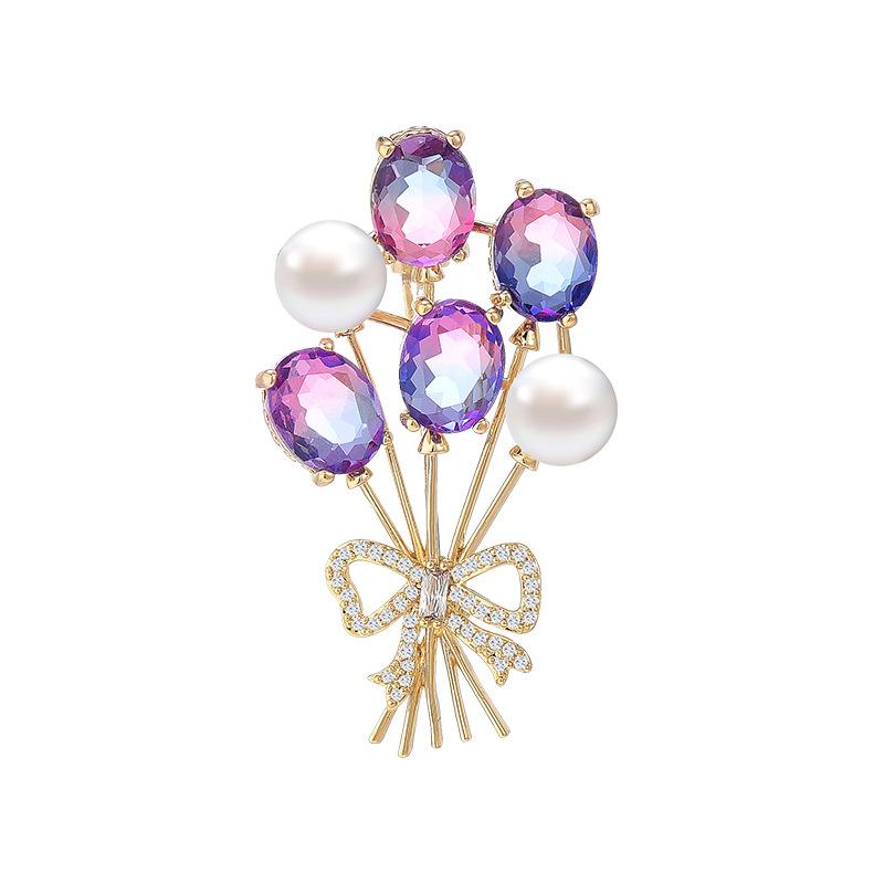 Fashion Color Balloon Suit Corsage Simple Pin Coat With Accessories Creative Plant Brooch