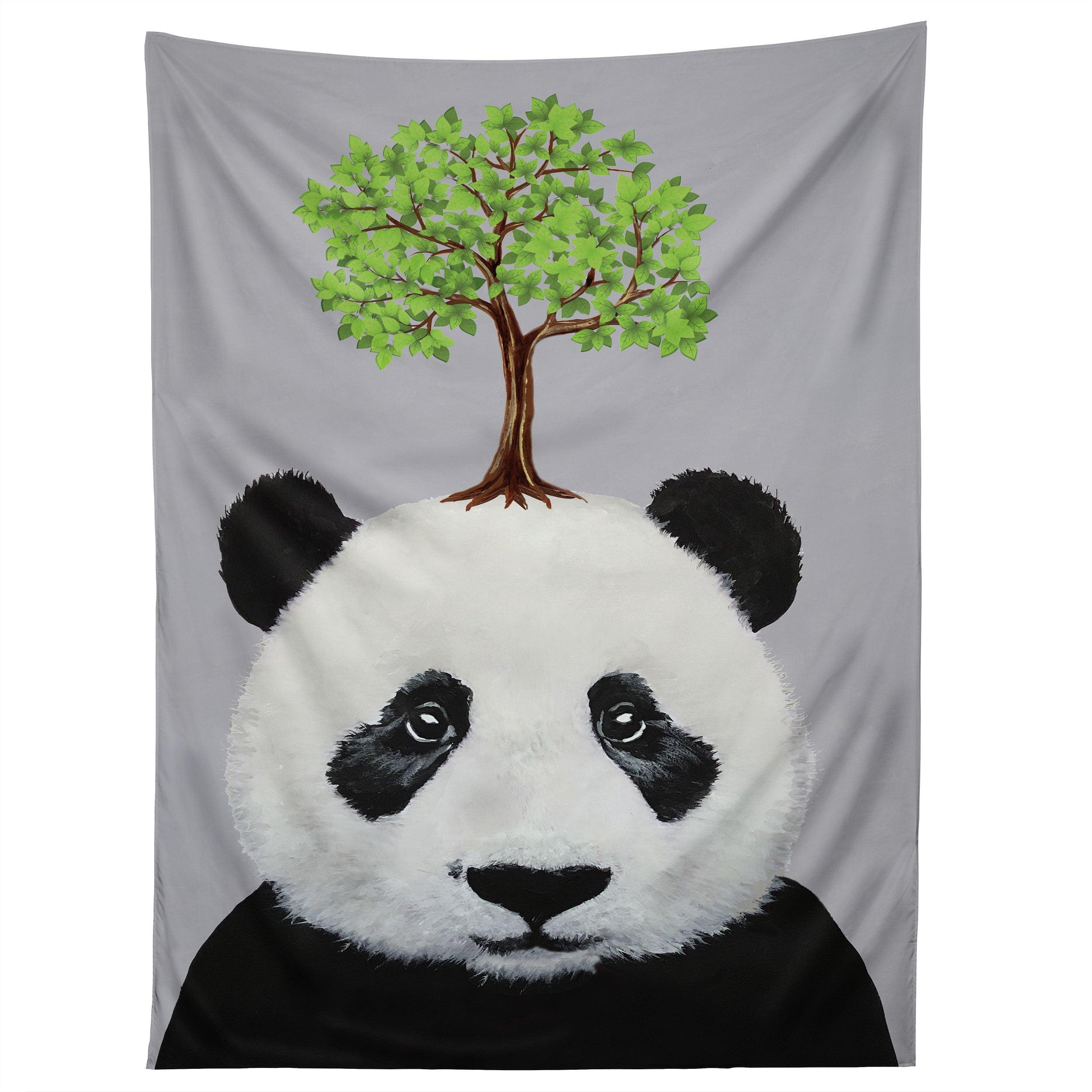 A PANDA WITH A TREE tapestry 75x100
