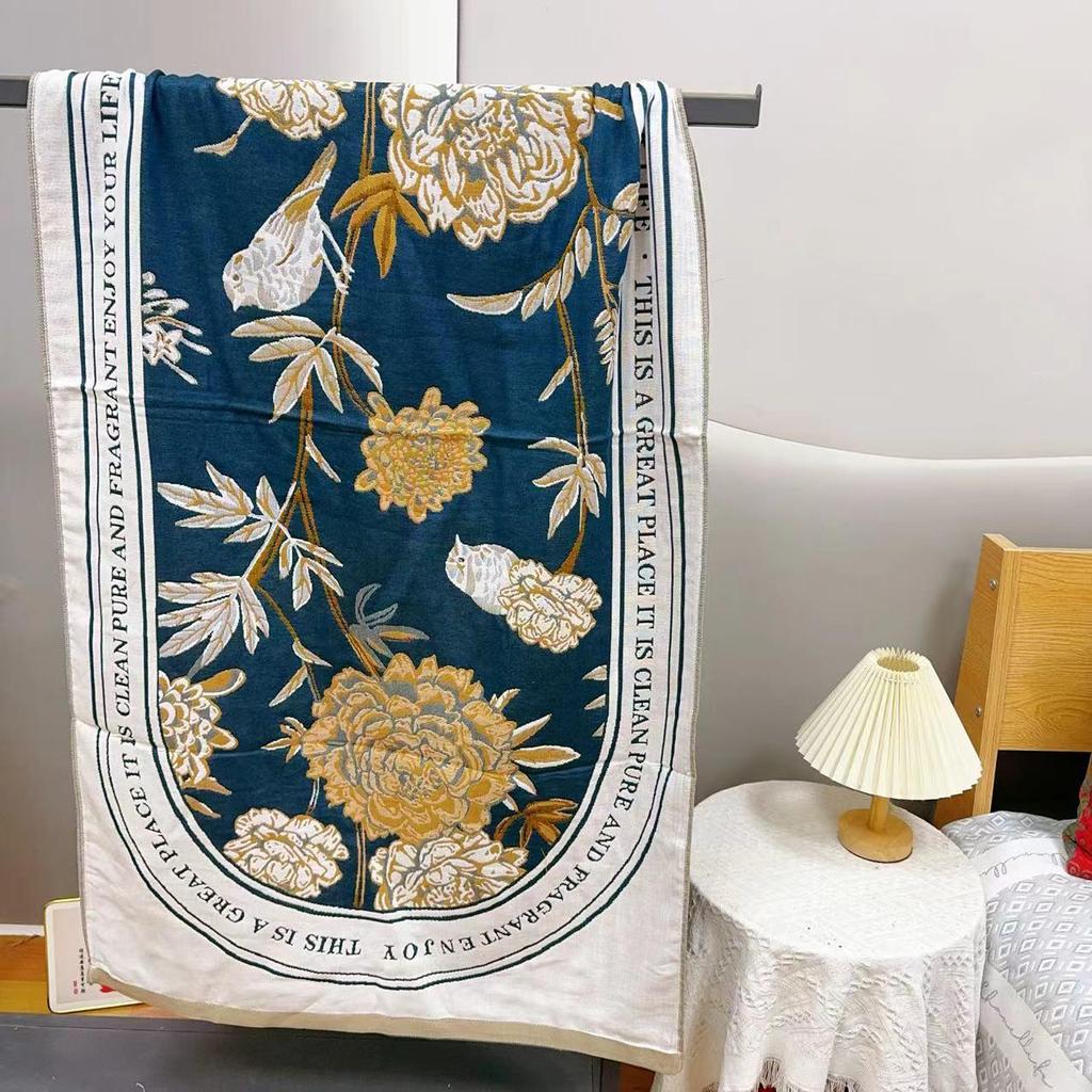 Pure Cotton Multi-Layer Gauze Blanket & Towel - Extra Large, Multipurpose use for Bath, Sofa, or Nap.