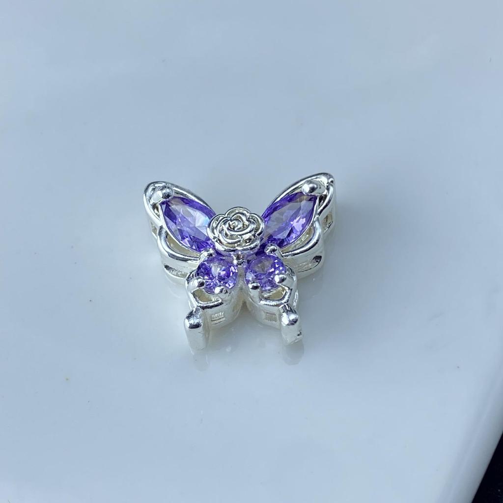 Charming Butterfly Zircon DIY Jewelry Spacer Beads - Handcrafted, Color-Preserving Crystal Accessories