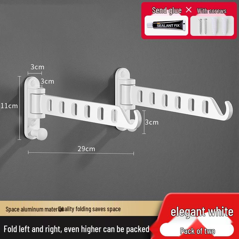 Invisible Wall-Mounted Folding Clothes Rack - No-Drill Bathroom or Balcony Storage Solution