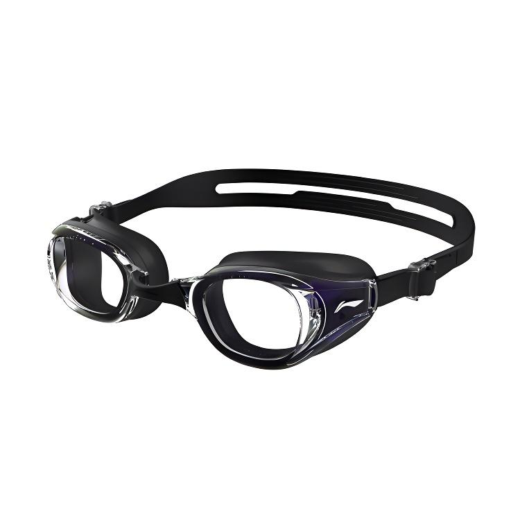 Li Ning Waterproof Anti Fog Swim Goggles Non Coated Lens Polyester Acid Carbon LXJV263
