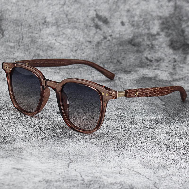 New Men Vintage Wooden Frame Sunglasses Classic Design Square Uv400 Sun Glasses Coating Lens Driving Eyewear For Male Women