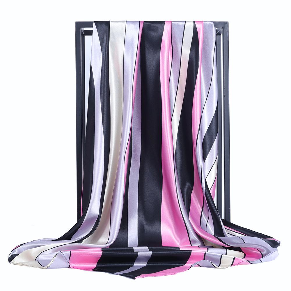 

Высококачественные роскошные шелковые шарфы, повязка на голову, шарфы, шейный шарф для женщин, шелковый шарф с цепочкой, женская декоративная шаль 90*90cm