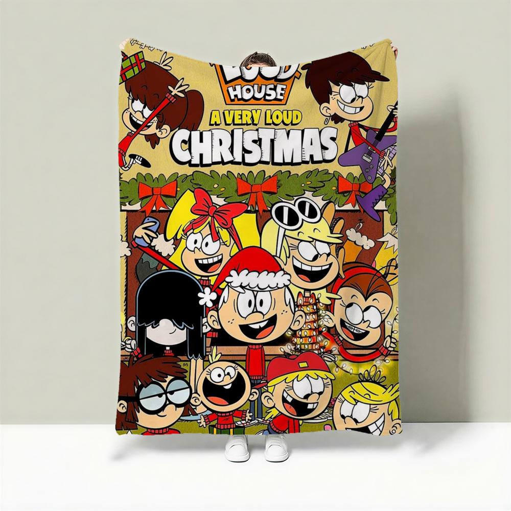 Cartoon T-The Loud House Throw Lightweight 240g Flannel Blanket Soft Skin-friendly for Summer Cooling 75cmx90cm