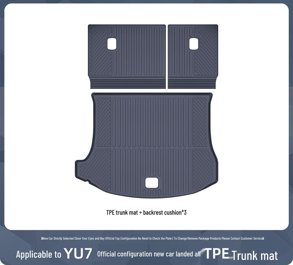 Compatible Xiaomi YU7 Trunk and Backrest Non-Slip Mats - Interior Protection Accessories.