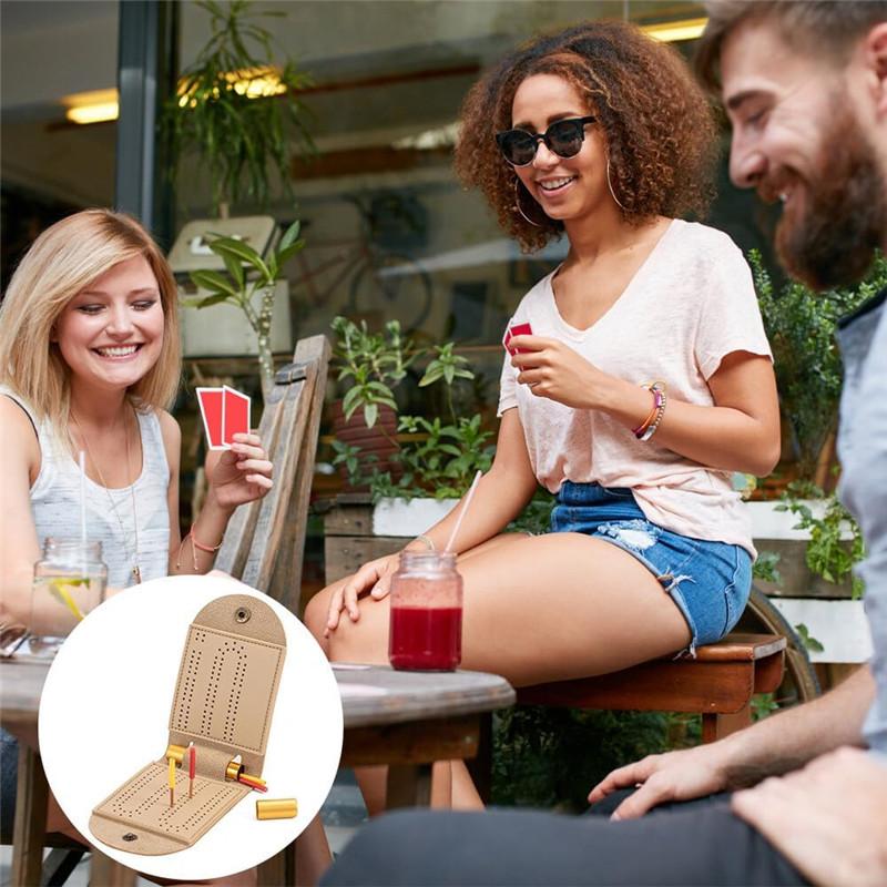 Generico Cribbage di viaggio, set di giochi da tavolo Cribbage,Scheda Cribbage PEGS con 1 slot di archiviazione | Game da tavolo interattivo per incontri di famiglia, picnic all'aperto, feste interne