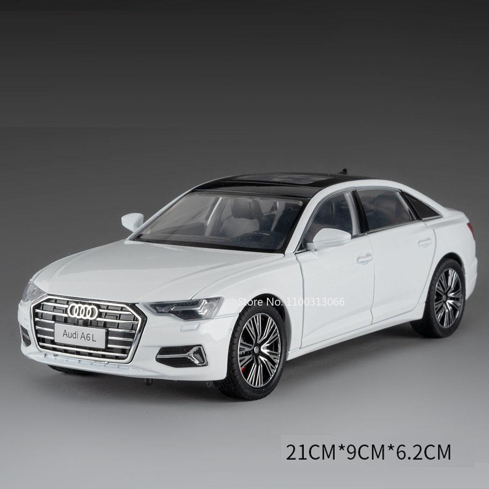 1:24 Scale 5 Series 530Li A6L Toys Cars Models with Light Music Miniature Model Doors Can Opened Vehicles for Child Adult Gifts