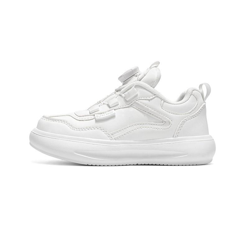 Kids Casual Sneakers With Rotating Snap Closure Lightweight School Shoes Boys Girls Fall School White Sneakers
