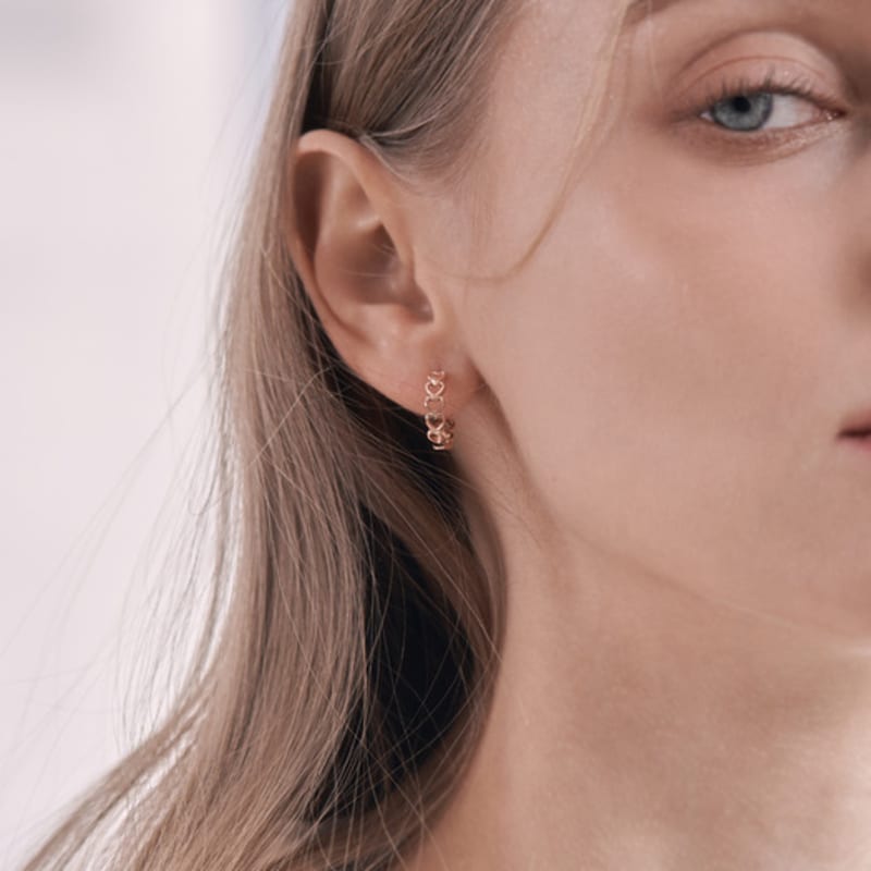 ELLE Jewelry 14K Heartful Ring Earrings (Gold Pin) ELGPEE477