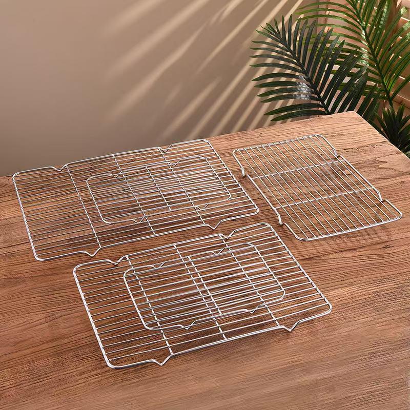 Stainless Steel BBQ Grill and Baking Rack with Food-Grade Square Draining Tray