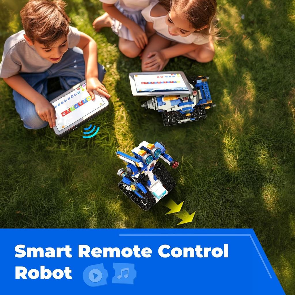 Robot J Creative Robot Building Kit, 6-in-1 Programmable App Remote Control Robot/Tank STEM Learning Toy, Educational Coding Gifts for 7-8 8-12 Years