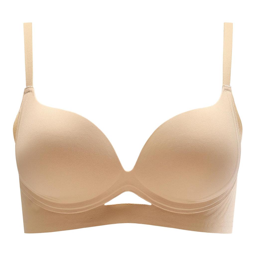 Seamless Hollow Lace Wireless Push-Up Bra for Women - Breathable, Comfortable, One-Piece Design for Small Breasts, Perfect for Summer.