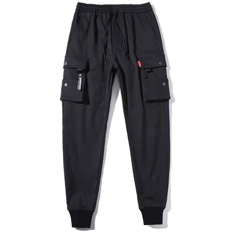 Solid Color Pants, Multi Flap Pocket Men's Cargo Pants, Loose Casual Outdoor Pants, Men's Work Pants Oversized