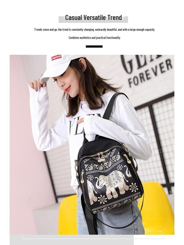 Women's Oxford Cloth Casual Fashion Print Travel Backpack - 2025 Trend