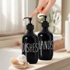 Dishwashing soap dispenser with plastic pump, reusable liquid soap shampoo shower gel bottle pressure bathroom decoration 500ml