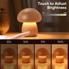 Mini Natural Wood Mushroom Lamp Touch Control LED Night Light for Bedroom Bedside Decor Lamp