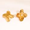 Exaggerated Floral Alloy & Resin Pearl Stud Hoop Earrings