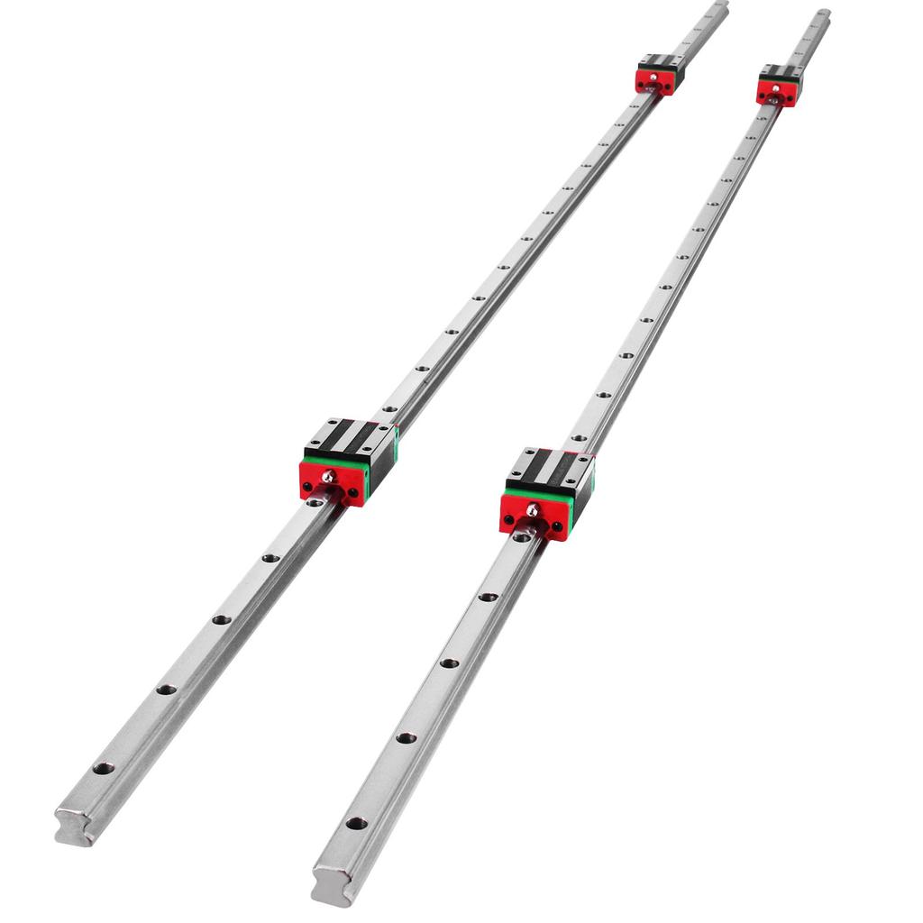VEVOR 2X 15-1500mm Linear Guideway Rail with 4Pcs Pillow Block Carriage Bearing Block for 15mm Slotted Block Square Block Linear Rail Routers CNC Set