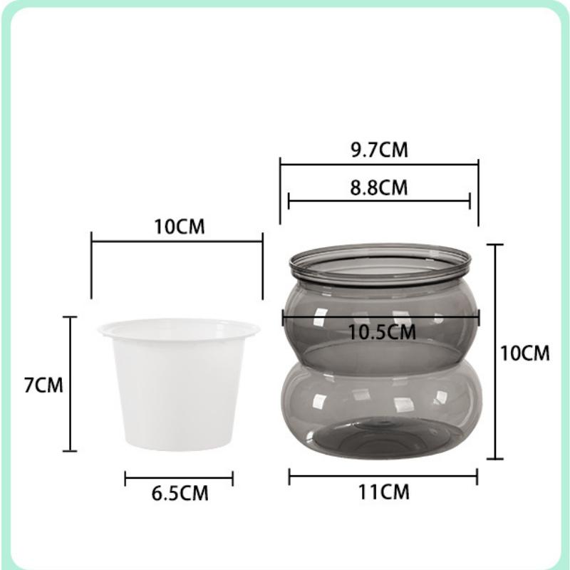 1set Indoor Self-Watering Planters Modern Plastic Flower Pots With Transparent Visible Reservoir Indoor Hydroponic Box