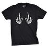 Mens Flipping The Bones T Shirt Funny Halloween Halloween Skeleton Hands Middle