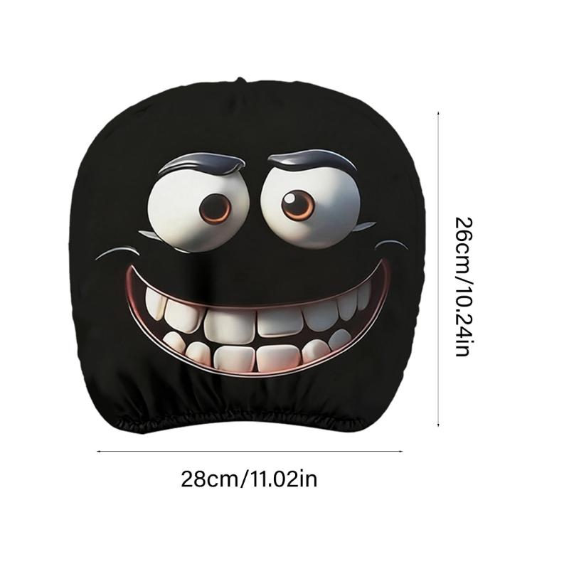 Humorous Car Seat Headrest Covers Frogs Design Strong Polyester Headrest Protector Easy Installation Auto Accessories