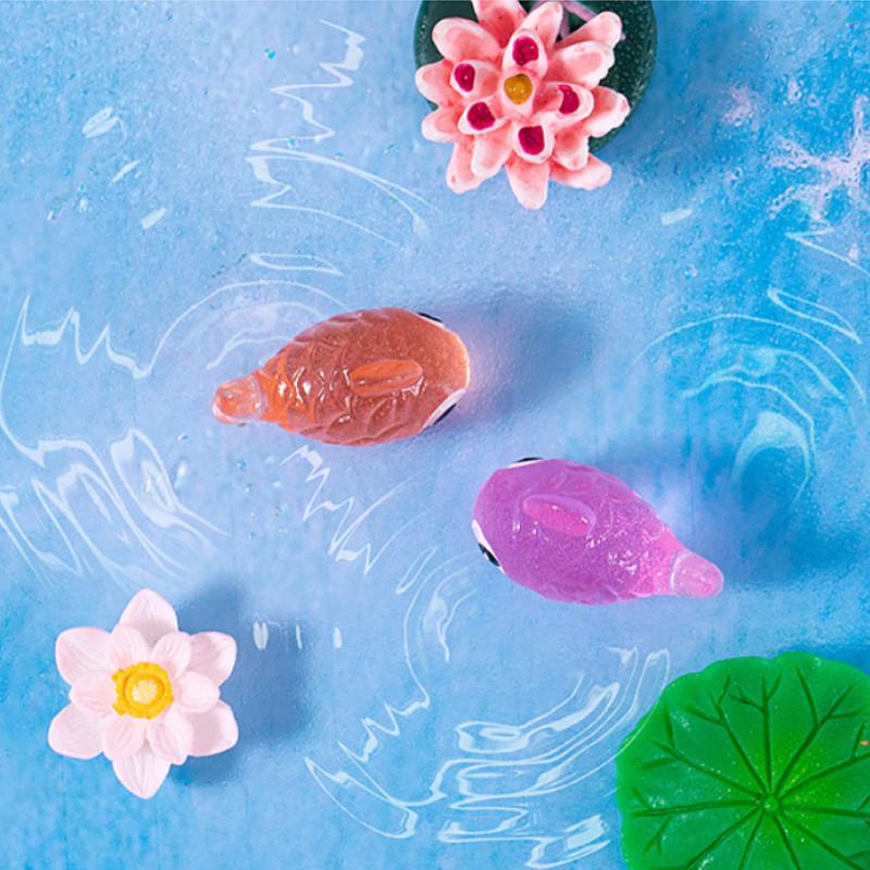 Vibrant Glowing Fish Resin Ornament Cartoon Style For Desktop And Terrarium Decor
