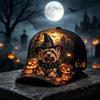 POD Wärmeübertragung Kürbiskopf Totenkopf Halloween lustig neu Baseballkappe Trend D Druckmütze