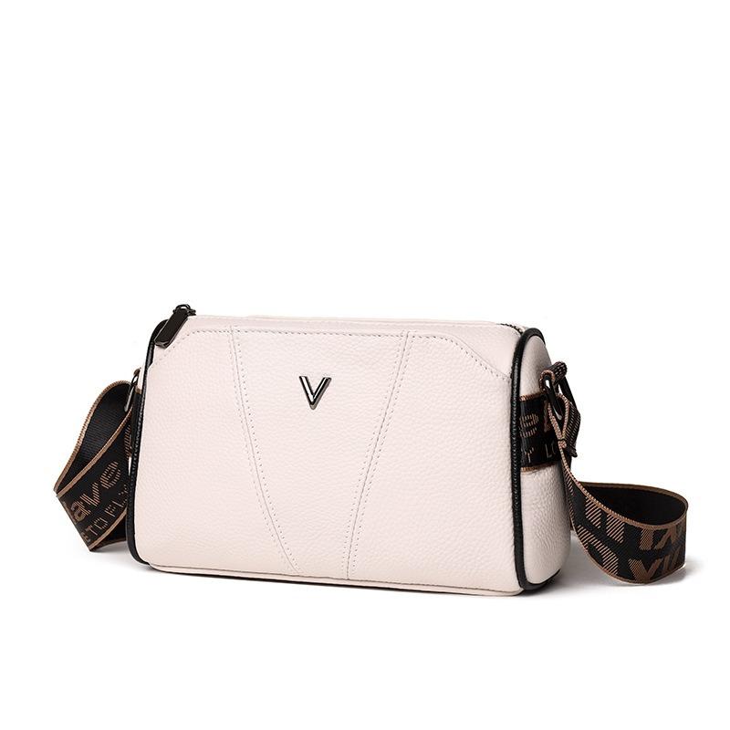 Retro bag new top layer cowhide small square bag trendy versatile shoulder bag simple texture crossbody bag