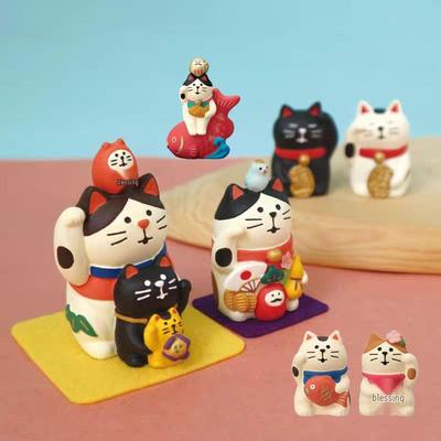 Lucky Cat Feng Shui Ornament for Home, Office, Car, or Store Decoration