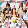 Cartoon Party Supplies, Cartoon Party Tableware Kit - Cartoon Tablecloth Plates and Cups Napkins Etc. Cartoon Theme Party Supplies for Girls
