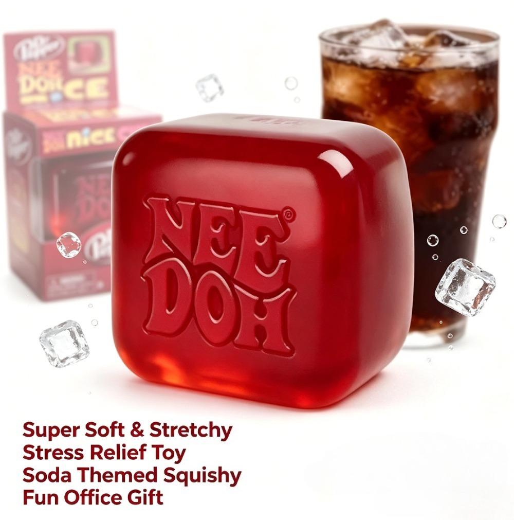 Needoh Nice Cube Giocattolo Morbido Squishy da Spremere Cubo Fidget per Alleviare l'Ansia Decompressione da Scrivania Regalo Ideale per Adulti