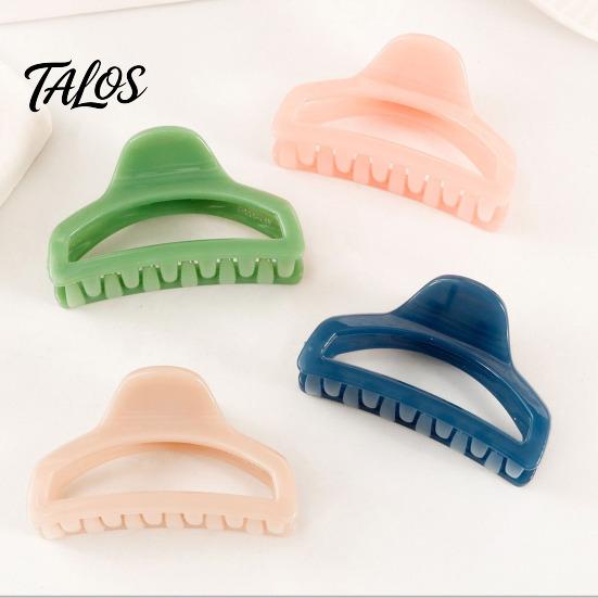 Polished Edge Hair Clip Back Head Claw, Hollow Design Shark with Anti-slip Transparent Teeth, Lightweight Acrylic Shower Claw for Long Thick