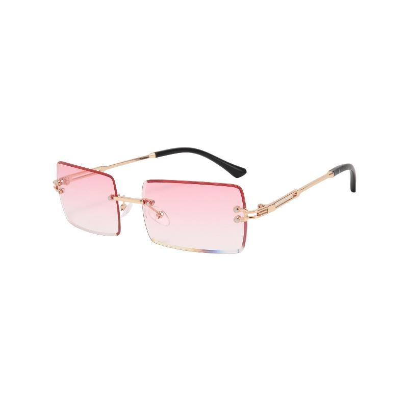 New borderless square fashion sunglasses for travel posing concave lens trendy UV protection