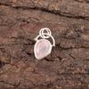 Pear Rose Quartz Gemstone Sterling Silver Boho Unique Best Sisters Gift Pendant PP-56-23