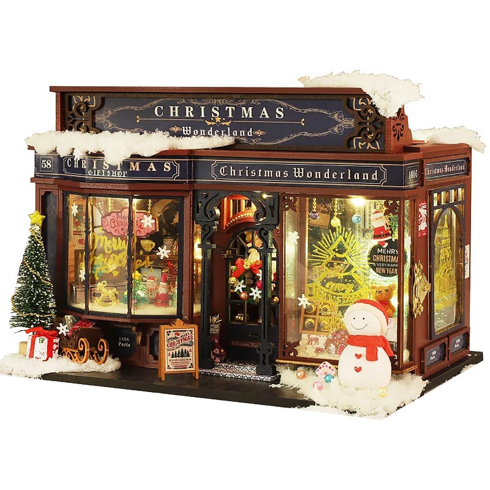 

moin moin Dollhouse Miniature DIY Kit Set 124 Scale [English Instructions] Christmas Wonderland Open-Up Shop Store Shop General Store Gift Shop Santa