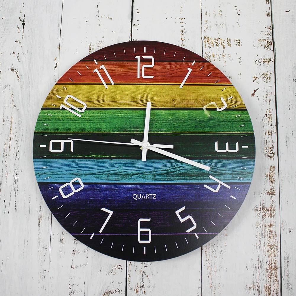 

12-дюймовые настенные часы из цельного дерева для гостиной, тихие, простые, скандинавские, кварцевые, модные, простые, большие настенные часы 12 inch