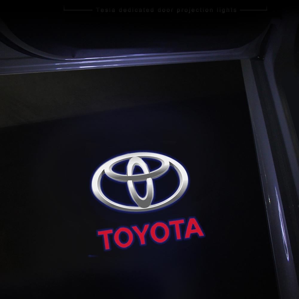 For Toyota NHW221Night Light sticker For Toyota Led Car Door Welcome Lamp Laser Projector Logo Camry Corolla Prius RAV4 Land Cruiser Prado Tundra