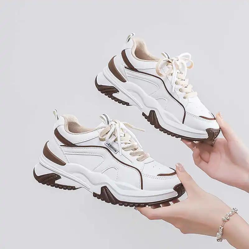Fashion Hip Hop Flat Sole White Basketball Casual Ladies Shoes Womens White Sneakers Sport Real Imported Health Runing Losfers