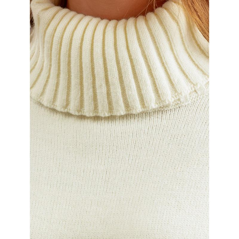 Autumn and Winter New Sweater 2piece Set for Women Lazy Style Loose High-neck Suit for Women Fashionable Casual Wide-leg Pants