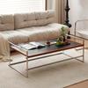 Vintage Designer Solid Wood & Stainless Steel Tea Table for Small Living Rooms - Nordic Style Furniture Living Room