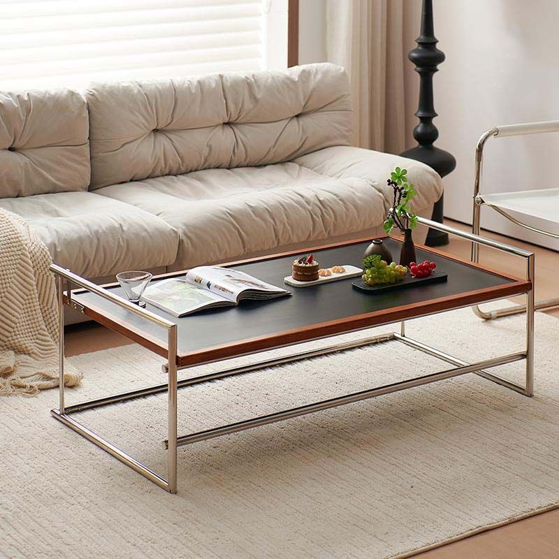 Vintage Designer Solid Wood & Stainless Steel Tea Table for Small Living Rooms - Nordic Style Furniture Living Room