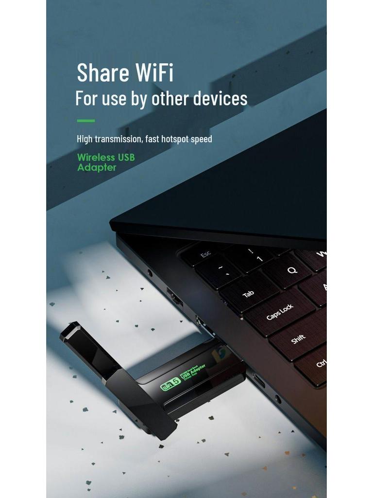 WiFi 6 Driver-Free Wireless USB Network Card for Desktop PCs