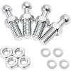 4 Pièces Goujon à Rotule de Voiture 10 mm avec Écrous de Fixation, Goujons pour Ressort à Gaz de Véhicule en Acier au Carbone M6, Extrémités Robustes de Support de Levage à Ressort à Gaz pour Amortisseurs Automobiles