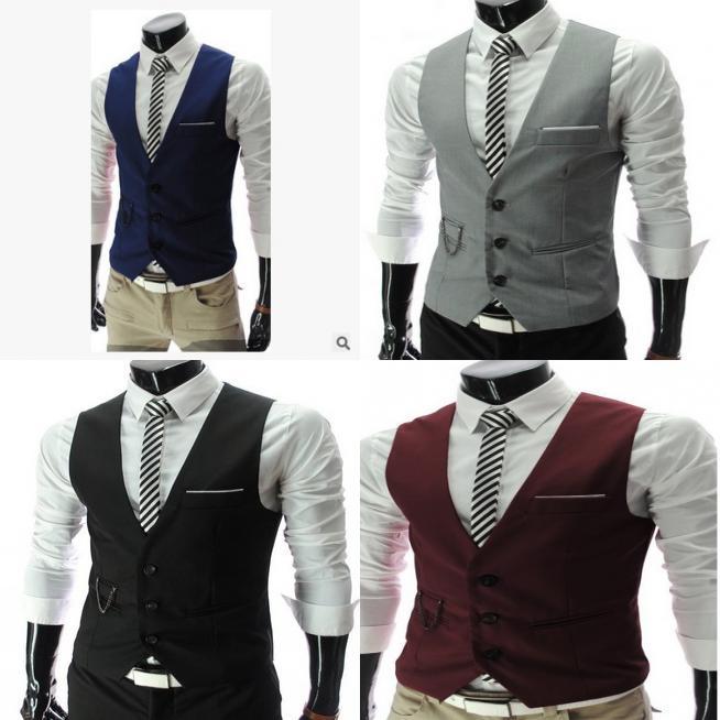 Mens Slim Fit British Style Vest With Polyester Fabric For Casual And Wedding Use