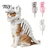 Halloweenské oblečení pro mazlíčky Kostým dinosauří kostry kočky, Roztomilé oblečení, Vtipný cool kostým pro podzimní outfit, Cosplay párty pro kočky, Foto rekvizity