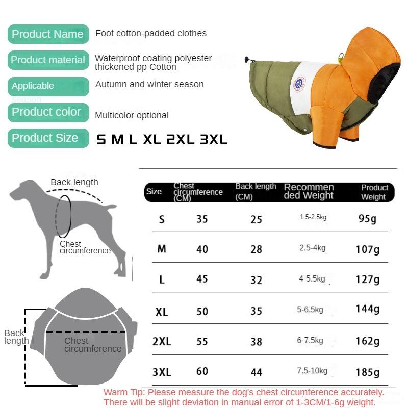 Winter Warm Down Dog Jacket Pet Dogs Costume Puppy Light-weight Two Legs Hoodie Coat Clothes For Teddy Bear Big Combinaison Ski